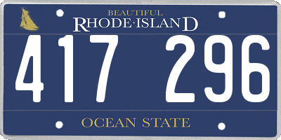 RI license plate 417296
