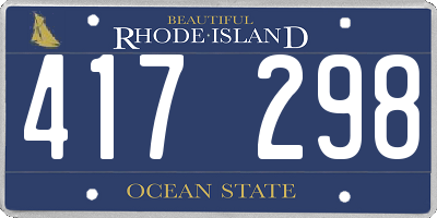 RI license plate 417298