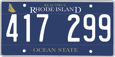RI license plate 417299