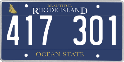 RI license plate 417301