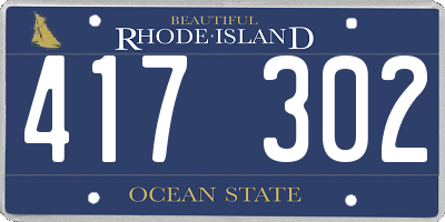 RI license plate 417302