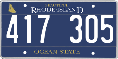 RI license plate 417305