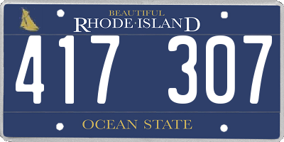 RI license plate 417307