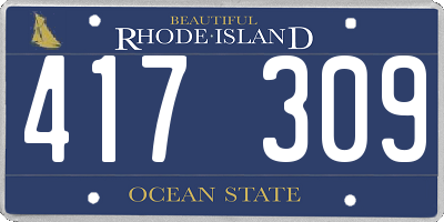 RI license plate 417309