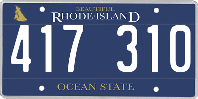 RI license plate 417310