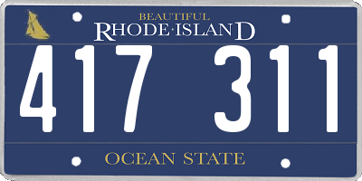 RI license plate 417311