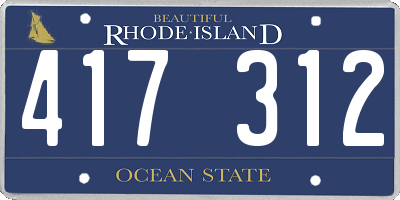 RI license plate 417312