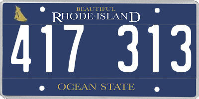 RI license plate 417313