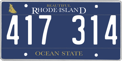 RI license plate 417314