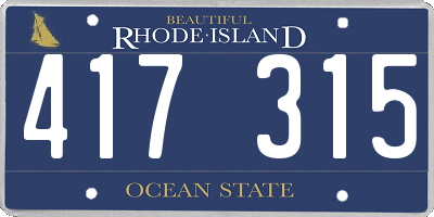 RI license plate 417315