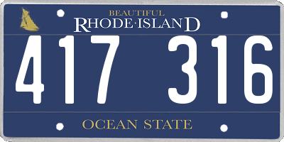 RI license plate 417316