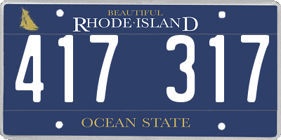 RI license plate 417317