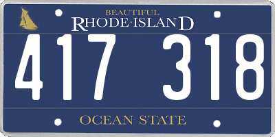 RI license plate 417318