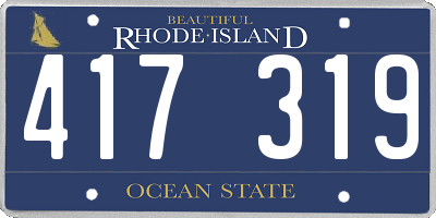 RI license plate 417319