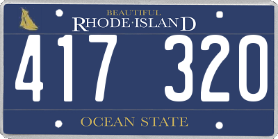 RI license plate 417320