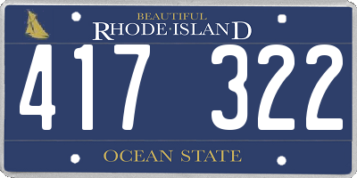 RI license plate 417322
