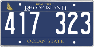 RI license plate 417323