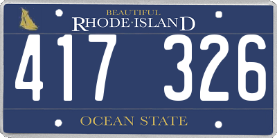 RI license plate 417326