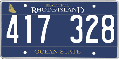 RI license plate 417328