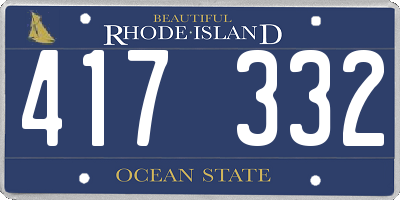 RI license plate 417332