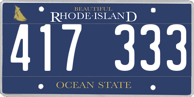 RI license plate 417333