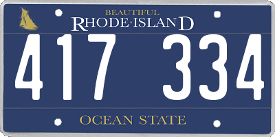 RI license plate 417334