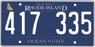 RI license plate 417335