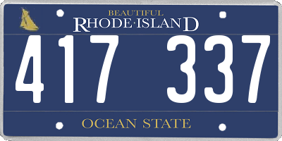 RI license plate 417337
