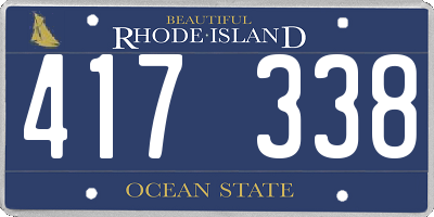 RI license plate 417338