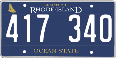 RI license plate 417340