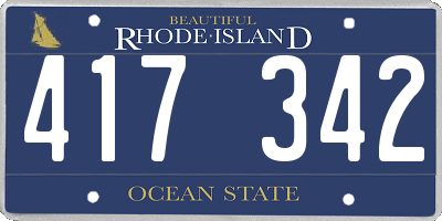 RI license plate 417342
