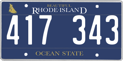 RI license plate 417343