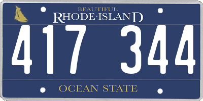 RI license plate 417344