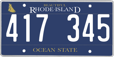 RI license plate 417345