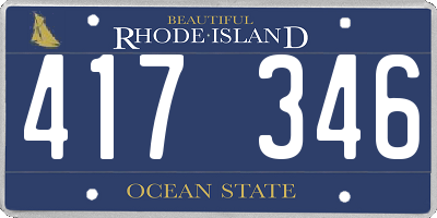 RI license plate 417346