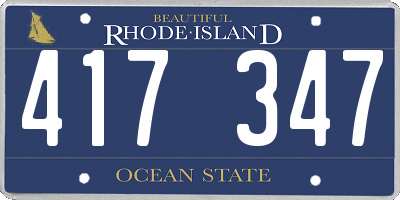 RI license plate 417347