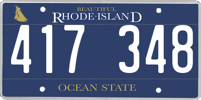 RI license plate 417348