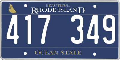 RI license plate 417349