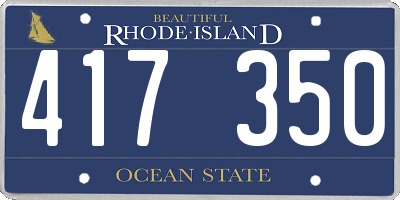 RI license plate 417350