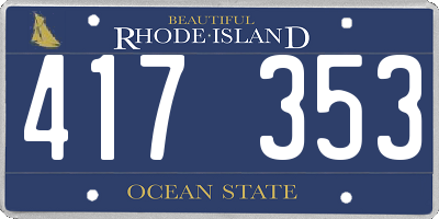 RI license plate 417353