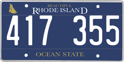 RI license plate 417355