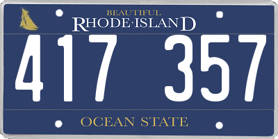 RI license plate 417357