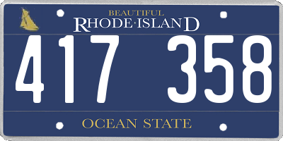 RI license plate 417358
