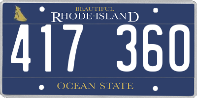 RI license plate 417360