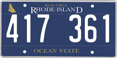 RI license plate 417361