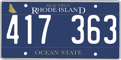 RI license plate 417363