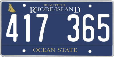 RI license plate 417365