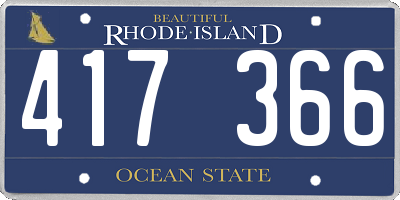 RI license plate 417366