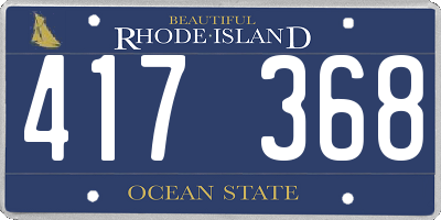 RI license plate 417368