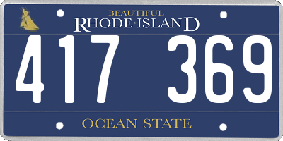 RI license plate 417369